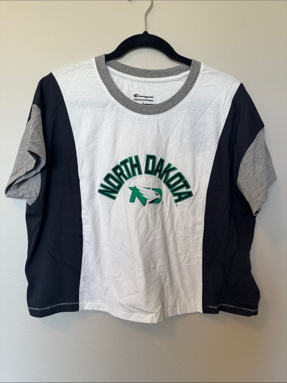 NWT Champion University of North Dakota UND Colorblock Short Sleeve Tee